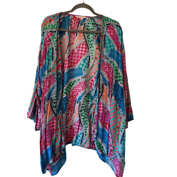 Soft Surroundings Marvelous Mosaic Kimono Top Duster Boho - Picture 4 of 6